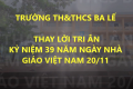 Thay lời tri ân-Kỷ niệm 39 năm ngày nhà giáo Việt Nam 20-11